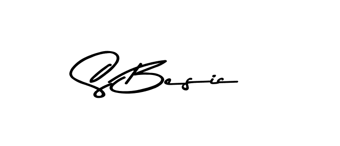Create a beautiful signature design for name S Besic. With this signature (Asem Kandis PERSONAL USE) fonts, you can make a handwritten signature for free. S Besic signature style 9 images and pictures png