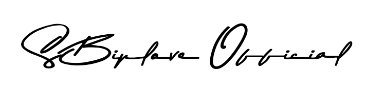 The Asem Kandis PERSONAL USE typeface gives name S Biplove Official a refined look. Suitable for certificates, diplomas, and official verification. S Biplove Official signature style 9 images and pictures png