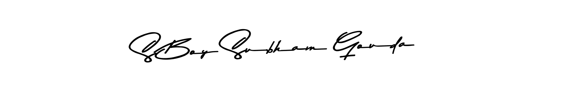 Make a beautiful signature design for name S Boy Subham Gouda. With this signature (Asem Kandis PERSONAL USE) style, you can create a handwritten signature for free. S Boy Subham Gouda signature style 9 images and pictures png