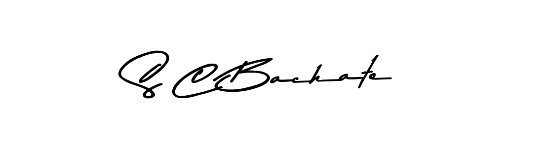 How to make S C Bachate name signature. Use Asem Kandis PERSONAL USE style for creating short signs online. This is the latest handwritten sign. S C Bachate signature style 9 images and pictures png