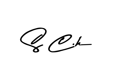 How to make S C.h name signature. Use Asem Kandis PERSONAL USE style for creating short signs online. This is the latest handwritten sign. S C.h signature style 9 images and pictures png