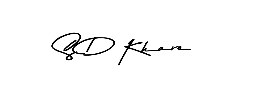 Create a beautiful signature design for name S D Khare. With this signature (Asem Kandis PERSONAL USE) fonts, you can make a handwritten signature for free. S D Khare signature style 9 images and pictures png