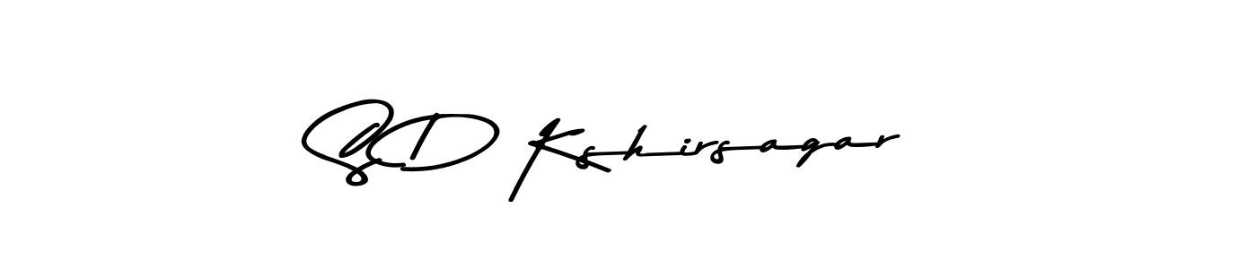 How to make S D Kshirsagar name signature. Use Asem Kandis PERSONAL USE style for creating short signs online. This is the latest handwritten sign. S D Kshirsagar signature style 9 images and pictures png