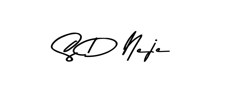 Create a beautiful signature design for name S D Neje. With this signature (Asem Kandis PERSONAL USE) fonts, you can make a handwritten signature for free. S D Neje signature style 9 images and pictures png