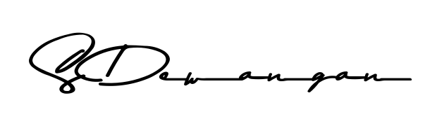 The Asem Kandis PERSONAL USE typeface gives name S Dewangan a refined look. Suitable for certificates, diplomas, and official verification. S Dewangan signature style 9 images and pictures png