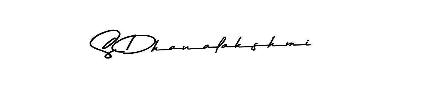 Make a beautiful signature design for name S Dhanalakshmi. With this signature (Asem Kandis PERSONAL USE) style, you can create a handwritten signature for free. S Dhanalakshmi signature style 9 images and pictures png