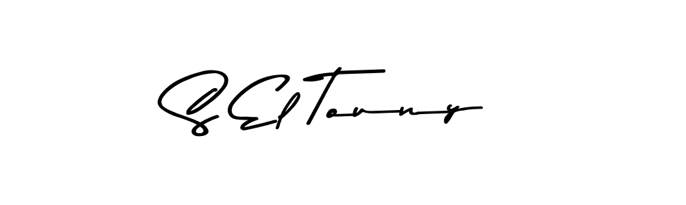 The best way (Asem Kandis PERSONAL USE) to make a short signature is to pick only two or three words in your name. The name S El Touny include a total of six letters. For converting this name. S El Touny signature style 9 images and pictures png