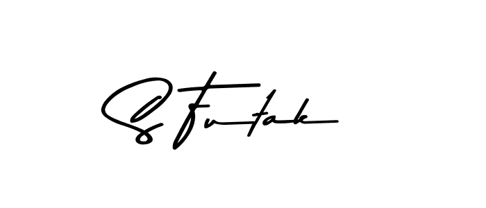 This is the best signature style for the S Futak name. Also you like these signature font (Asem Kandis PERSONAL USE). Mix name signature. S Futak signature style 9 images and pictures png