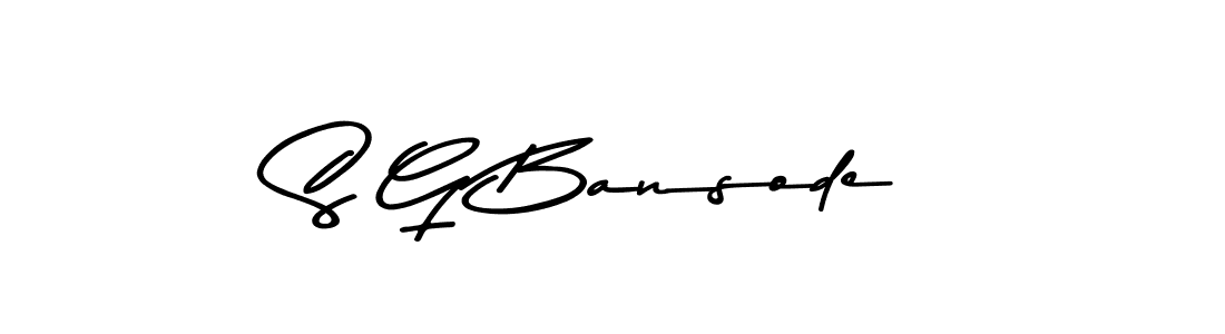 The best way (Asem Kandis PERSONAL USE) to make a short signature is to pick only two or three words in your name. The name S G Bansode include a total of six letters. For converting this name. S G Bansode signature style 9 images and pictures png