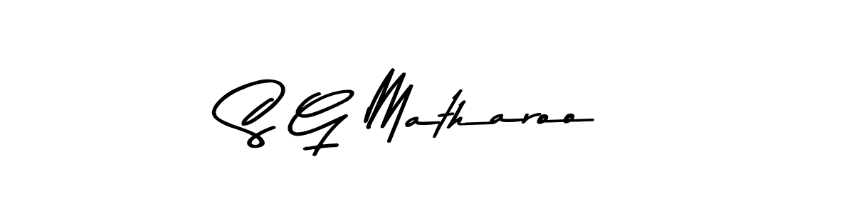 How to make S G Matharoo name signature. Use Asem Kandis PERSONAL USE style for creating short signs online. This is the latest handwritten sign. S G Matharoo signature style 9 images and pictures png