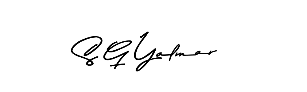 Create a beautiful signature design for name S G Yalmar. With this signature (Asem Kandis PERSONAL USE) fonts, you can make a handwritten signature for free. S G Yalmar signature style 9 images and pictures png