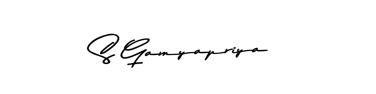 Also You can easily find your signature by using the search form. We will create S Gamyapriya name handwritten signature images for you free of cost using Asem Kandis PERSONAL USE sign style. S Gamyapriya signature style 9 images and pictures png