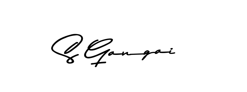 How to make S Gangai name signature. Use Asem Kandis PERSONAL USE style for creating short signs online. This is the latest handwritten sign. S Gangai signature style 9 images and pictures png