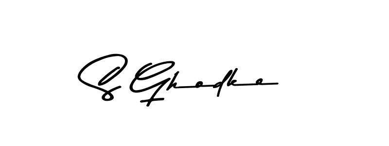 How to make S Ghodke name signature. Use Asem Kandis PERSONAL USE style for creating short signs online. This is the latest handwritten sign. S Ghodke signature style 9 images and pictures png