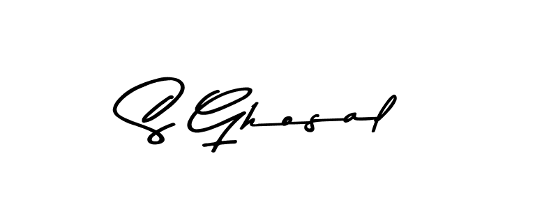 Create a beautiful signature design for name S Ghosal. With this signature (Asem Kandis PERSONAL USE) fonts, you can make a handwritten signature for free. S Ghosal signature style 9 images and pictures png