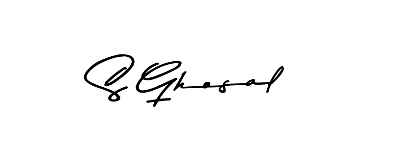 Create a beautiful signature design for name S Ghosal. With this signature (Asem Kandis PERSONAL USE) fonts, you can make a handwritten signature for free. S Ghosal signature style 9 images and pictures png