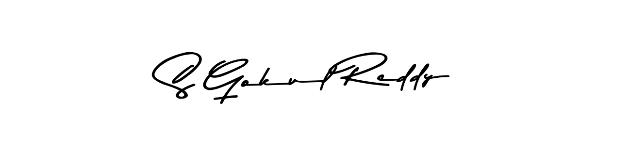 Make a beautiful signature design for name S Gokul Reddy. With this signature (Asem Kandis PERSONAL USE) style, you can create a handwritten signature for free. S Gokul Reddy signature style 9 images and pictures png