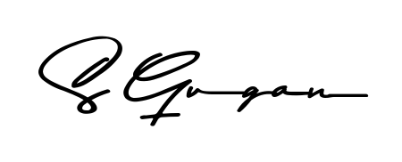 Create a personalized artistic stamp with S Gugan in Asem Kandis PERSONAL USE font. Perfect for visual artists, designers, and influencers. S Gugan signature style 9 images and pictures png