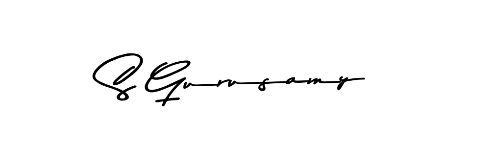 How to make S Gurusamy name signature. Use Asem Kandis PERSONAL USE style for creating short signs online. This is the latest handwritten sign. S Gurusamy signature style 9 images and pictures png