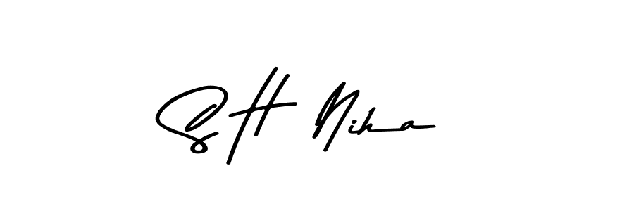 Also You can easily find your signature by using the search form. We will create S H  Niha name handwritten signature images for you free of cost using Asem Kandis PERSONAL USE sign style. S H  Niha signature style 9 images and pictures png