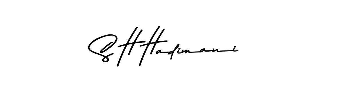 The best way (Asem Kandis PERSONAL USE) to make a short signature is to pick only two or three words in your name. The name S H Hadimani include a total of six letters. For converting this name. S H Hadimani signature style 9 images and pictures png
