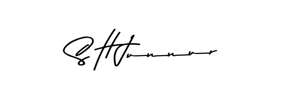 Make a beautiful signature design for name S H Junnur. With this signature (Asem Kandis PERSONAL USE) style, you can create a handwritten signature for free. S H Junnur signature style 9 images and pictures png