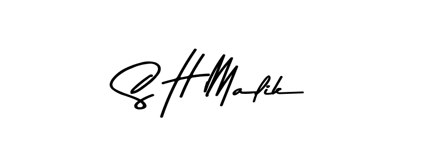 How to make S H Malik name signature. Use Asem Kandis PERSONAL USE style for creating short signs online. This is the latest handwritten sign. S H Malik signature style 9 images and pictures png