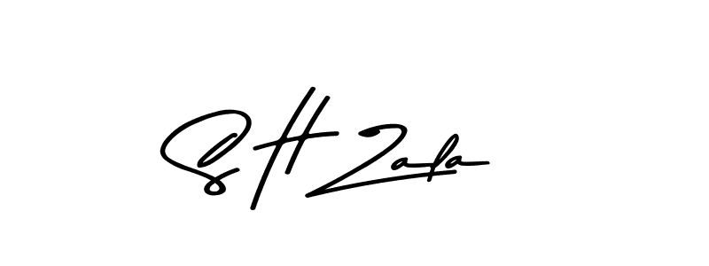 if you are searching for the best signature style for your name S H Zala. so please give up your signature search. here we have designed multiple signature styles  using Asem Kandis PERSONAL USE. S H Zala signature style 9 images and pictures png