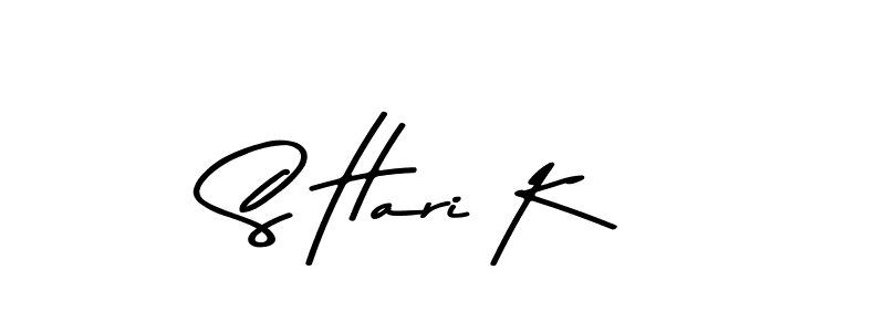 How to make S Hari K name signature. Use Asem Kandis PERSONAL USE style for creating short signs online. This is the latest handwritten sign. S Hari K signature style 9 images and pictures png