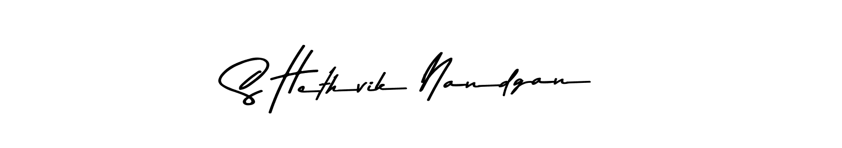 Use a signature maker to create a handwritten signature online. With this signature software, you can design (Asem Kandis PERSONAL USE) your own signature for name S Hethvik Nandgan. S Hethvik Nandgan signature style 9 images and pictures png