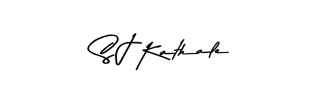 Create a beautiful signature design for name S J Kathale. With this signature (Asem Kandis PERSONAL USE) fonts, you can make a handwritten signature for free. S J Kathale signature style 9 images and pictures png