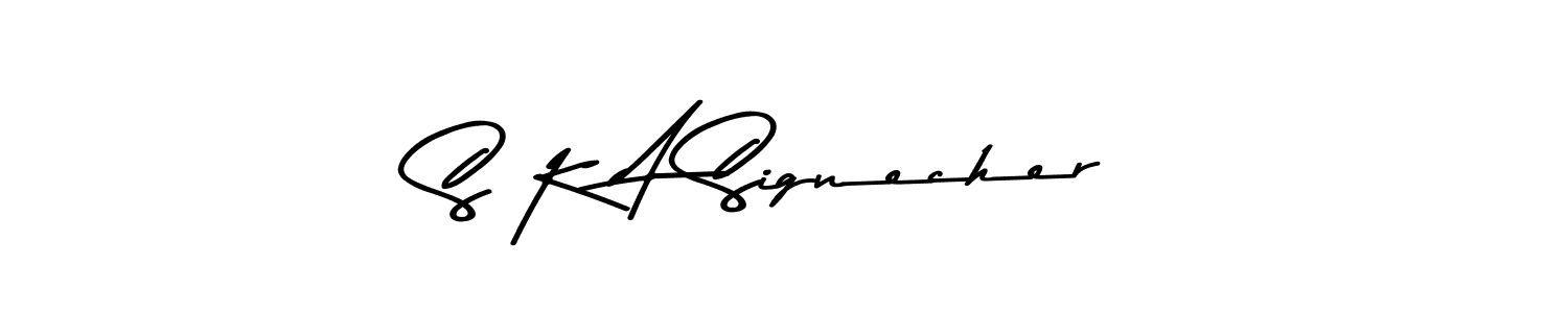 How to Draw S K A Signecher signature style? Asem Kandis PERSONAL USE is a latest design signature styles for name S K A Signecher. S K A Signecher signature style 9 images and pictures png