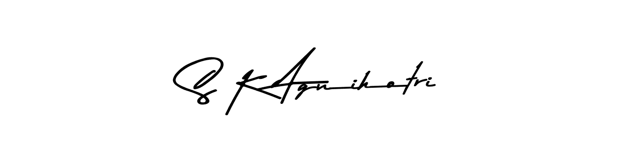 How to make S K Agnihotri name signature. Use Asem Kandis PERSONAL USE style for creating short signs online. This is the latest handwritten sign. S K Agnihotri signature style 9 images and pictures png