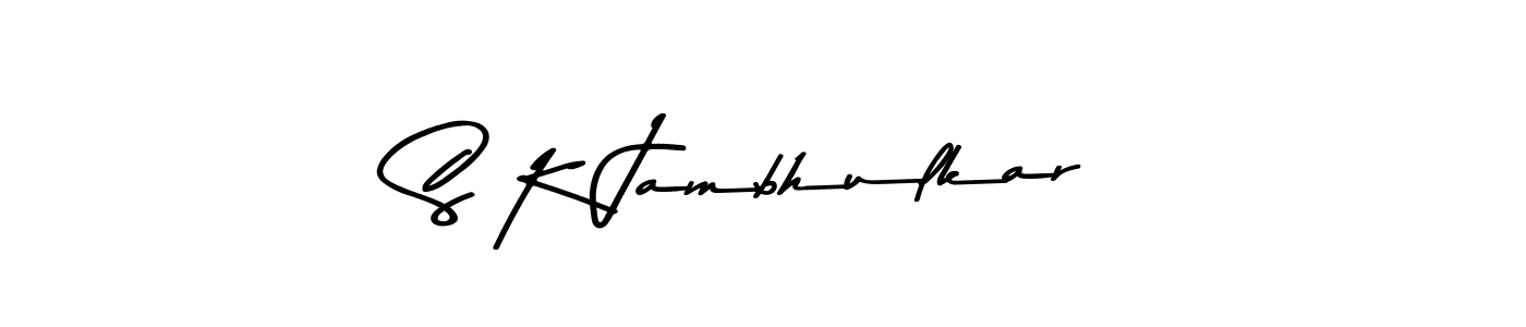 Make a beautiful signature design for name S K Jambhulkar. With this signature (Asem Kandis PERSONAL USE) style, you can create a handwritten signature for free. S K Jambhulkar signature style 9 images and pictures png