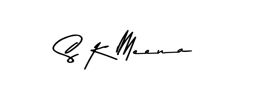 How to make S K Meena name signature. Use Asem Kandis PERSONAL USE style for creating short signs online. This is the latest handwritten sign. S K Meena signature style 9 images and pictures png