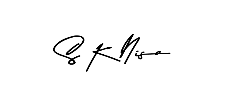 Create a beautiful signature design for name S K Nisa. With this signature (Asem Kandis PERSONAL USE) fonts, you can make a handwritten signature for free. S K Nisa signature style 9 images and pictures png