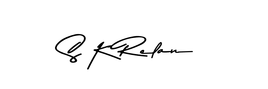 Also You can easily find your signature by using the search form. We will create S K Relan name handwritten signature images for you free of cost using Asem Kandis PERSONAL USE sign style. S K Relan signature style 9 images and pictures png