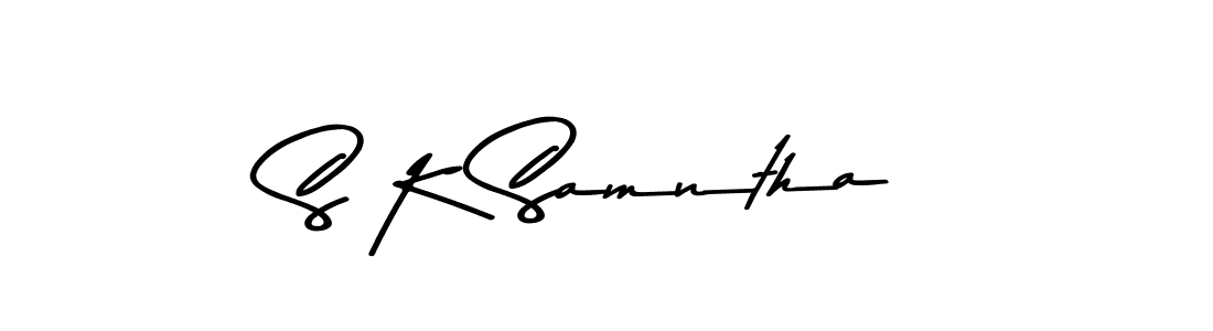The best way (Asem Kandis PERSONAL USE) to make a short signature is to pick only two or three words in your name. The name S K Samntha include a total of six letters. For converting this name. S K Samntha signature style 9 images and pictures png