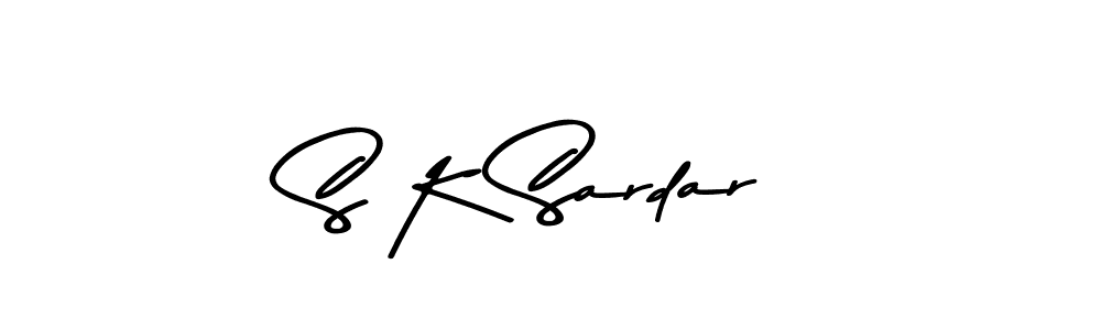 Create a beautiful signature design for name S K Sardar. With this signature (Asem Kandis PERSONAL USE) fonts, you can make a handwritten signature for free. S K Sardar signature style 9 images and pictures png