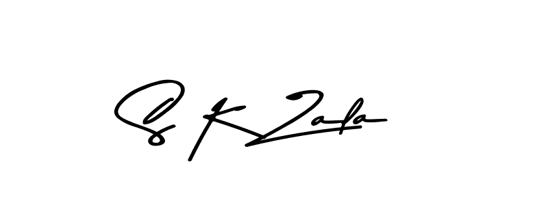 The best way (Asem Kandis PERSONAL USE) to make a short signature is to pick only two or three words in your name. The name S K Zala include a total of six letters. For converting this name. S K Zala signature style 9 images and pictures png