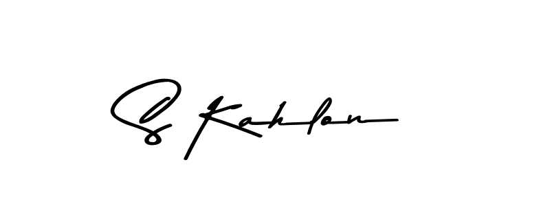 How to make S Kahlon name signature. Use Asem Kandis PERSONAL USE style for creating short signs online. This is the latest handwritten sign. S Kahlon signature style 9 images and pictures png