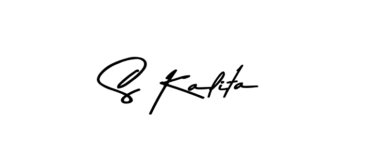 How to make S Kalita name signature. Use Asem Kandis PERSONAL USE style for creating short signs online. This is the latest handwritten sign. S Kalita signature style 9 images and pictures png