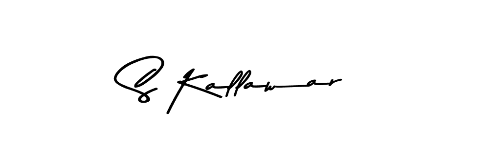 The best way (Asem Kandis PERSONAL USE) to make a short signature is to pick only two or three words in your name. The name S Kallawar include a total of six letters. For converting this name. S Kallawar signature style 9 images and pictures png
