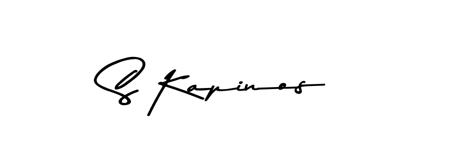 Create a beautiful signature design for name S Kapinos. With this signature (Asem Kandis PERSONAL USE) fonts, you can make a handwritten signature for free. S Kapinos signature style 9 images and pictures png