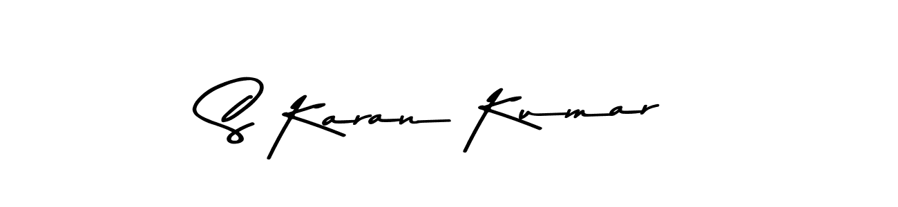 Create a beautiful signature design for name S Karan Kumar. With this signature (Asem Kandis PERSONAL USE) fonts, you can make a handwritten signature for free. S Karan Kumar signature style 9 images and pictures png