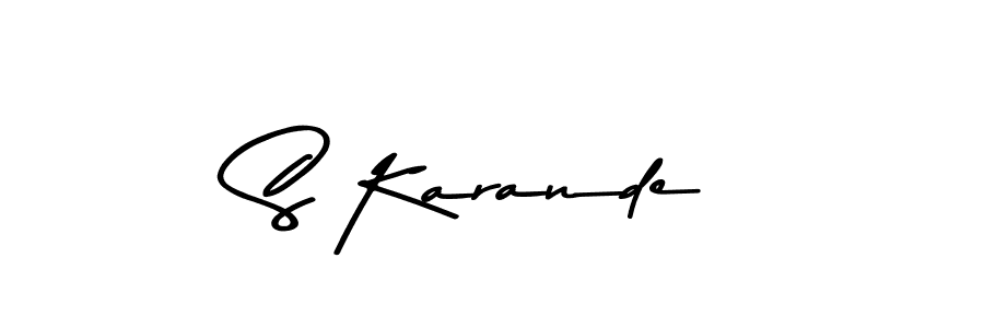 Design your own signature with our free online signature maker. With this signature software, you can create a handwritten (Asem Kandis PERSONAL USE) signature for name S Karande. S Karande signature style 9 images and pictures png