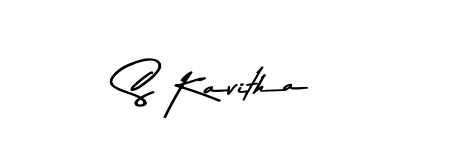 How to make S Kavitha name signature. Use Asem Kandis PERSONAL USE style for creating short signs online. This is the latest handwritten sign. S Kavitha signature style 9 images and pictures png