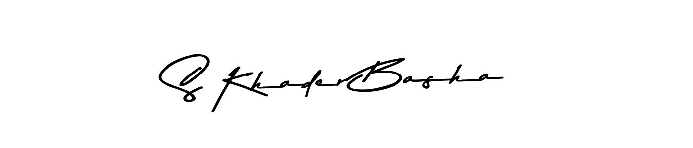 How to make S Khader Basha name signature. Use Asem Kandis PERSONAL USE style for creating short signs online. This is the latest handwritten sign. S Khader Basha signature style 9 images and pictures png