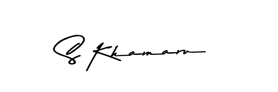 How to make S Khamaru name signature. Use Asem Kandis PERSONAL USE style for creating short signs online. This is the latest handwritten sign. S Khamaru signature style 9 images and pictures png