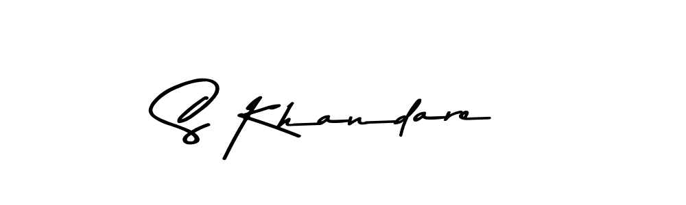 How to make S Khandare name signature. Use Asem Kandis PERSONAL USE style for creating short signs online. This is the latest handwritten sign. S Khandare signature style 9 images and pictures png